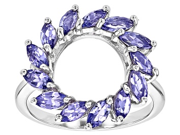 Picture of Blue Tanzanite Platinum Over Sterling Silver Circle Ring 1.58ctw