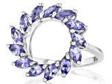 Blue Tanzanite Platinum Over Sterling Silver Circle Ring 1.58ctw
