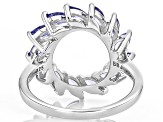 Blue Tanzanite Platinum Over Sterling Silver Circle Ring 1.58ctw