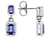 Blue Tanzanite Rhodium Over Sterling Silver Dangle Earrings 1.73ctw