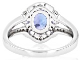 Tanzanite With White Zircon Rhodium Over Sterling Silver Ring 1.35ctw