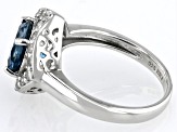 London Blue Topaz Rhodium Over Sterling Silver Ring 2.50ctw