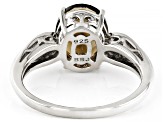 Brown Smoky Quartz Rhodium Over Sterling Silver Solitaire Ring 2.13ct