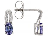 Ocean Tanzanite Rhodium Over Silver Earrings 0.95ctw