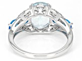 Blue Apatite Rhodium Over Sterling Silver Ring 2.55ctw