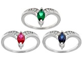 Green Lab Created Emerald Rhodium Over Silver Ring Set 1.87ctw