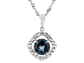 London Blue Topaz Rhodium Over Silver Pendant With Chain 2.50ctw