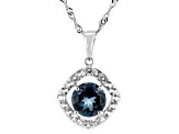 London Blue Topaz Rhodium Over Silver Pendant With Chain 2.50ctw