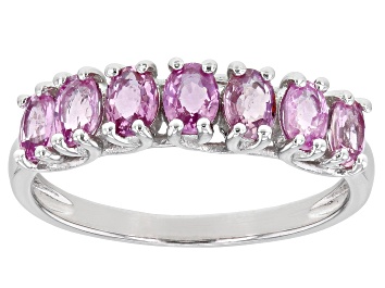 Picture of Pink Ceylon Sapphire Sterling Silver Band Ring 1.25ctw