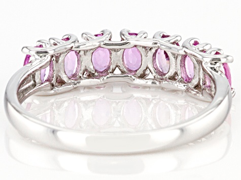 Pink Ceylon Sapphire Sterling Silver Band Ring 1.25ctw