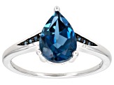 Blue London Blue Topaz Rhodium Over Silver Ring 1.99ctw