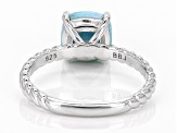 Blue Larimar Rhodium Over Sterling Silver Solitaire Ring