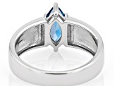 London Blue Topaz Rhodium Over Sterling Silver Solitaire Ring 1.10ct