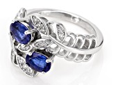 Blue Kyanite Rhodium Over Sterling Silver Ring 1.24ctw