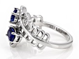 Blue Kyanite Rhodium Over Sterling Silver Ring 1.24ctw