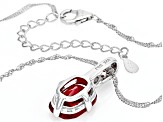 Red Lab Created Ruby Rhodium Over Sterling Silver Pendant With Chain 6.61ctw