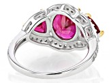Red Lab Created Ruby Rhodium Over Sterling Silver Ring 4.39ctw