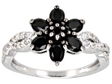 Black Spinel Rhodium Over Sterling Silver Ring 0.99ctw