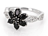 Black Spinel Rhodium Over Sterling Silver Ring 0.99ctw