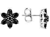 Black Spinel Rhodium Over Sterling Silver Earrings 1.57ctw