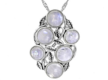 Picture of Rainbow Moonstone Sterling Silver Pendant With Chain