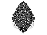 Black Spinel Rhodium Over Sterling Silver Ring 4.59ctw