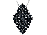Black Spinel Rhodium Over Sterling Silver Pendant With Chain 4.59ctw