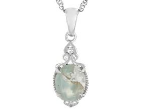Aquaprase® With White Diamond Accent Rhodium Over Silver Pendant With Chain 0.01ct