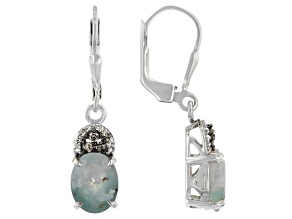 Aquaprase® With White And Champagne Diamond Sterling Silver Earrings 0.14ctw