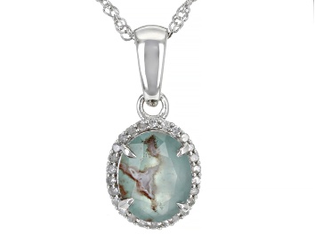 Picture of Aquaprase® Rhodium Over Sterling Silver Pendant With Chain 0.12ctw