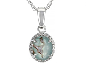 Aquaprase® Rhodium Over Sterling Silver Pendant With Chain 0.12ctw