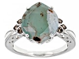 Aquaprase® Rhodium Over Sterling Silver Ring 0.04ctw