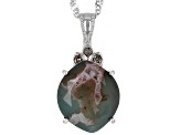 Aquaprase® Rhodium Over Sterling Silver Pendant With Chain 0.02ctw