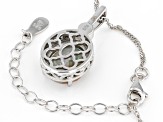 Aquaprase® & Diamond Accent Rhodium Over Silver Pendant With Chain 0.13ctw