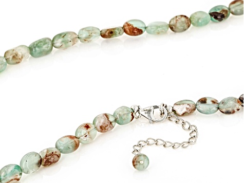 Aquaprase® Rhodium Over Silver Bead Strand Necklace