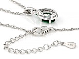 Green Lab Created Emerald Rhodium Over Sterling Silver Pendant With Chain 1.12ctw