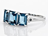 London Blue Topaz Rhodium Over Sterling Silver Ring 4.10ctw - CTB136 ...
