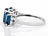 London Blue Topaz Rhodium Over Sterling Silver Ring 4.10ctw