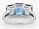 London Blue Topaz Rhodium Over Sterling Silver Ring 4.10ctw