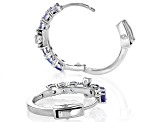 Blue Tanzanite Rhodium Over Sterling Silver Hoop Earrings 1.32ctw