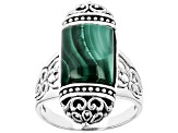 Green Malachite Sterling Silver Ring