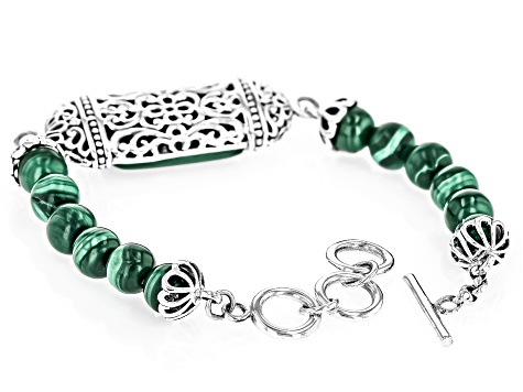 Green Malachite Sterling Silver Bracelet