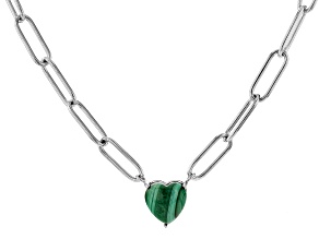 Green Malachite Sterling Silver Necklace