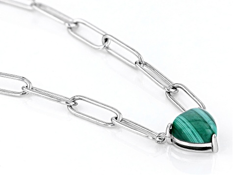 Green Malachite Sterling Silver Necklace