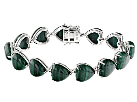 Green Malachite Sterling Silver Bracelet