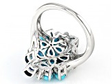 Blue Sleeping Beauty Turquoise Rhodium Over Sterling Silver Ring 1.26ctw