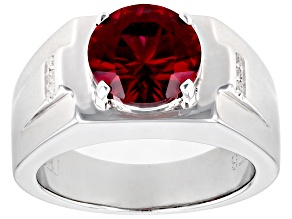 Red Lab Created Ruby Rhodium Over Sterling Silver Ring 2.72ctw