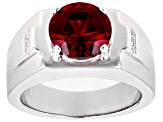 Red Lab Created Ruby Rhodium Over Sterling Silver Ring 2.72ctw