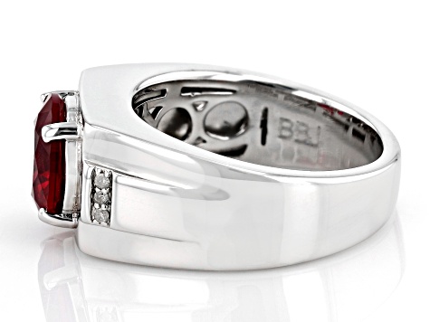 Red Lab Created Ruby Rhodium Over Sterling Silver Ring 2.72ctw