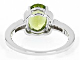 Green Peridot  Rhodium Over Sterling Silver Ring 2.45ctw